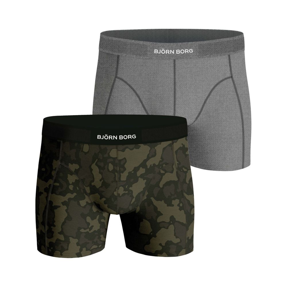 Björn Borg Premium Cotton Stretch Boxer Shorts 2 Pack Men - Grey, Khaki