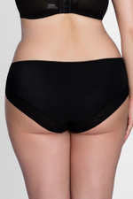 Трусики-слипы из микрофибры и полупрозрачной сетки (Размер: 6X) (Цвет: черный)