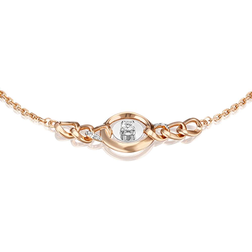 Браслет «Энергия» из комбинированного золота с натуральными топазами white