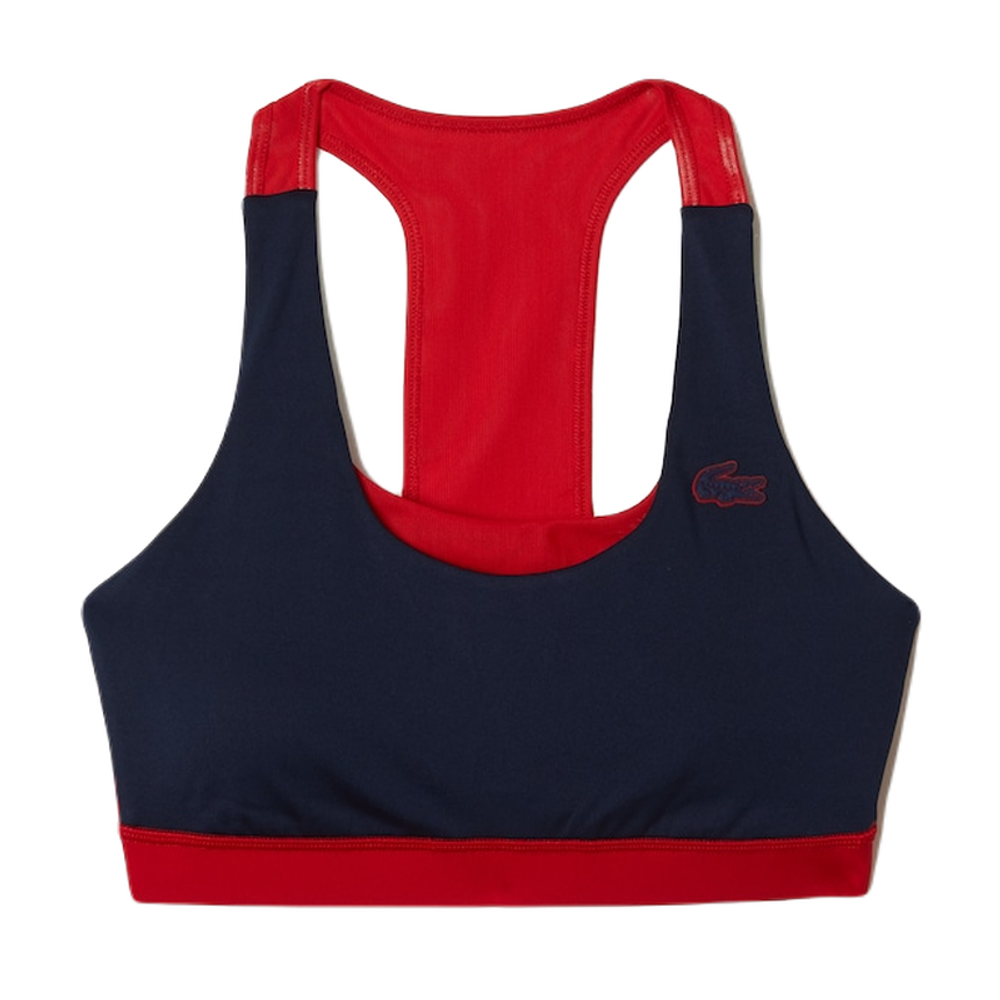 ТОП теннисный Lacoste SPORT Color-Block Recycled Polyester Sports Bra - navy blue/red/green