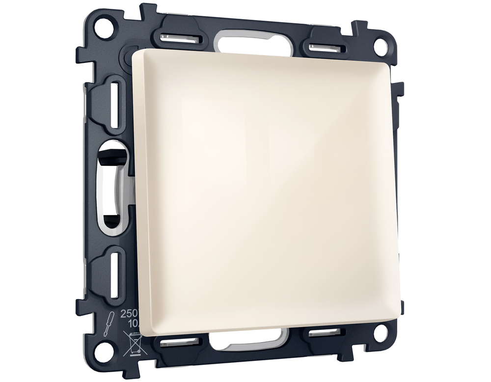 MA301030 Комплект механизма 1-кл перекрестного выключателя ALFA Бежевый глянец QUANT (AP3010, VM112)