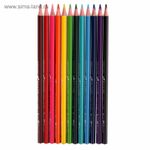 Карандаши цветные акварельные BRUNO VISCONTI Aquarelle, 12 цветов, металлический пенал, 30-0037