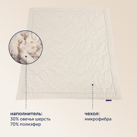 Теплое зимнее одеяло BuyGold (с овечьей шерстью)