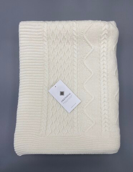 Плед 130x170 Косы-волны МПД034-01 белый