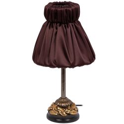 Настольная лампа Лоретт Бронза с абажуром Адель Шоколад