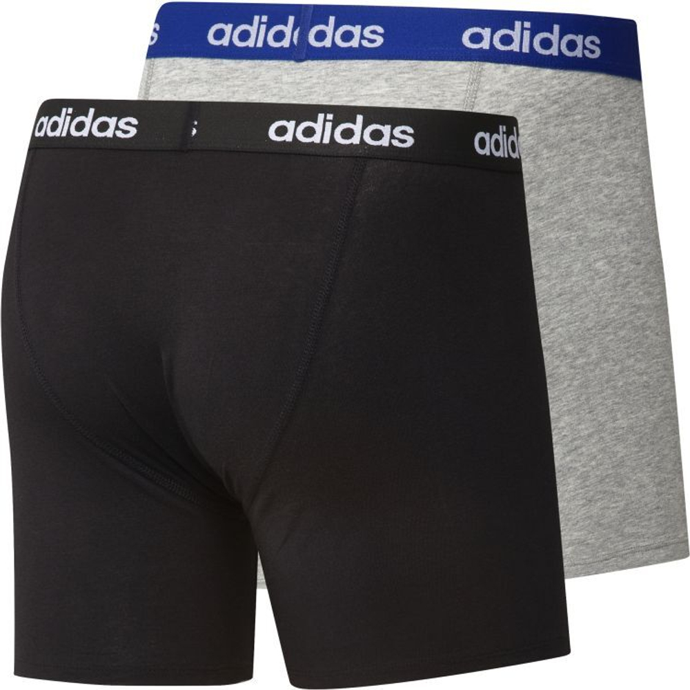 Боксерки теннисные Bokserki Adidas Linear Brief 2P - black/medium grey heather