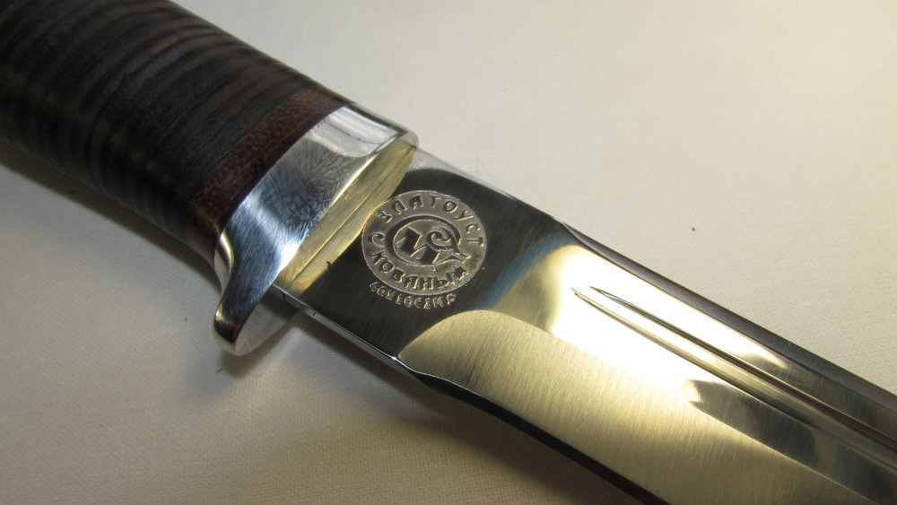 Нож НС-41А (40Х10С2М) гравировка, алюминиевые вставки (Златоуст)