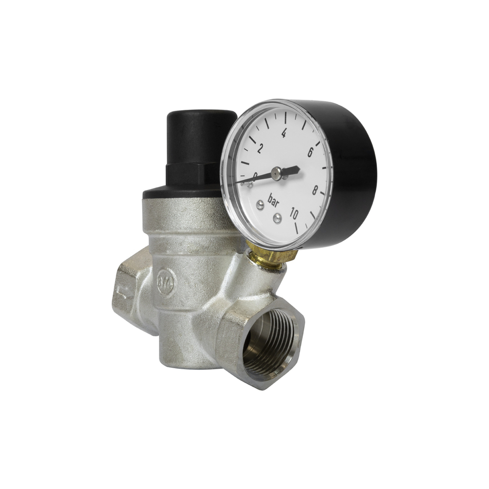 Редуктор давления мембранный 3/4'' диап регул: 1,0 - 6,0 бар с манометром VRT