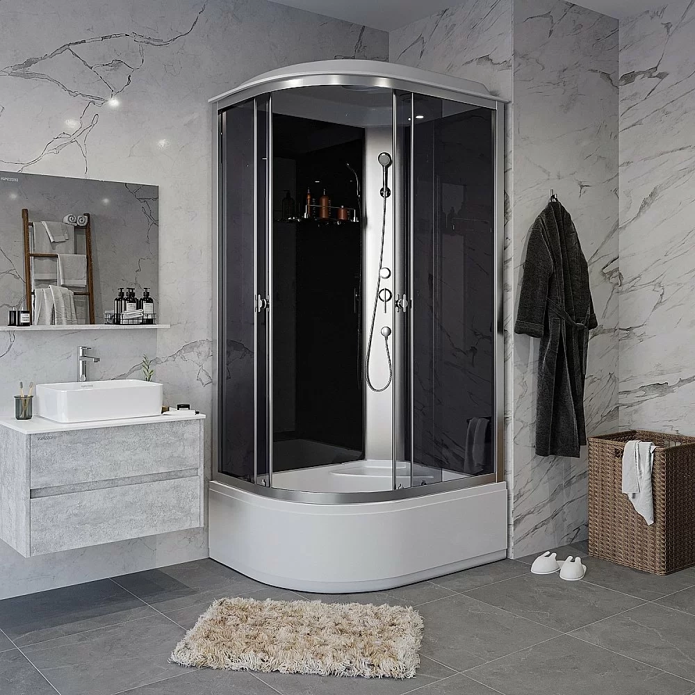 Душевая кабина Niagara Eco E120/80/40/TN 120х80 стекло тонированное/профиль хром