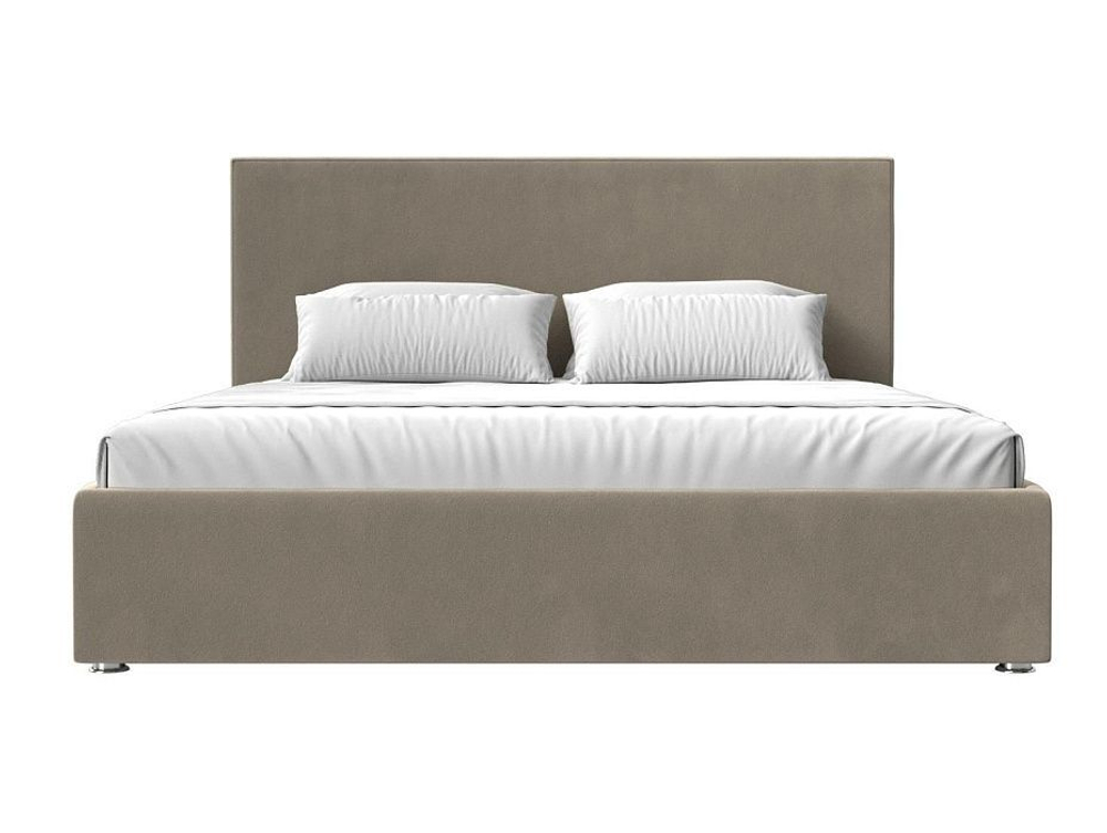 Кровать интерьерная Кариба 200, Бежевый, Микровельвет, 108385