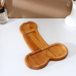 Деревянное блюдо для подачи в форме члена (32,5 х 20 х 1,7 см) (Цвет: коричневый)