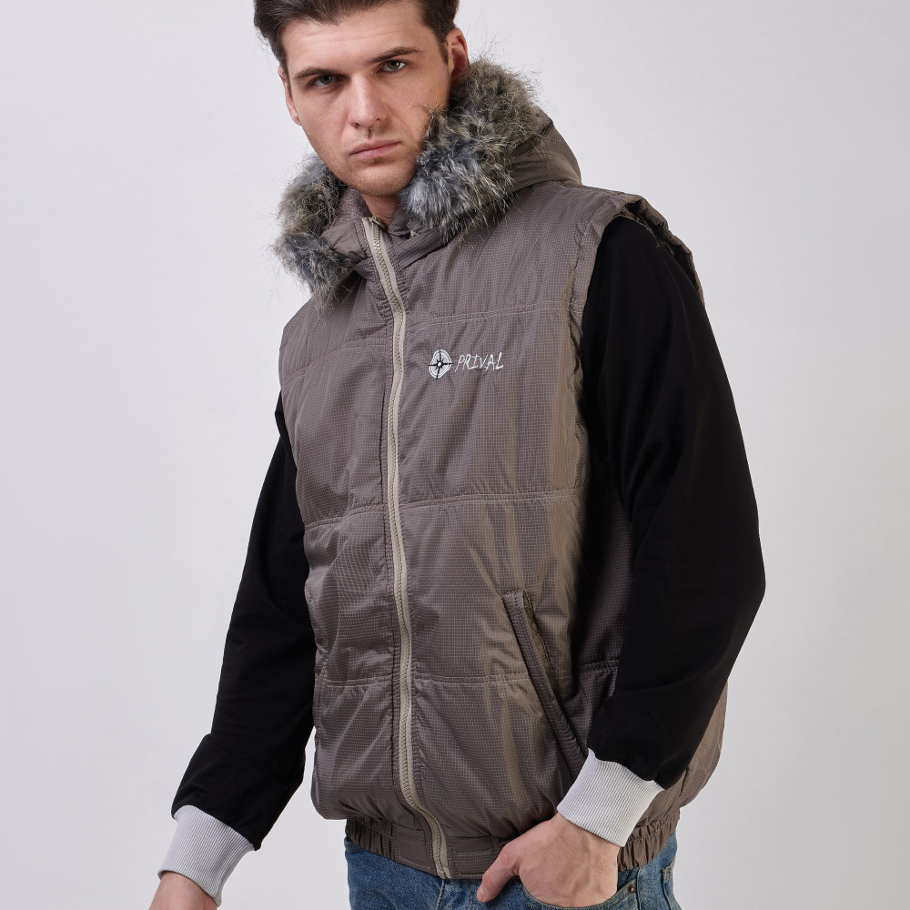Жилет утеплённый Prival Валдай 52-54, тёмно-бежевый