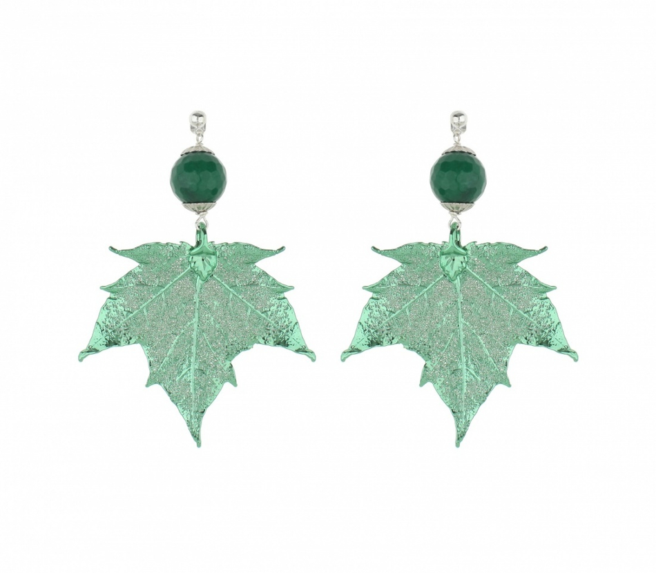 Серьги листья Ester Bijoux Канадский Клён OR923-S G