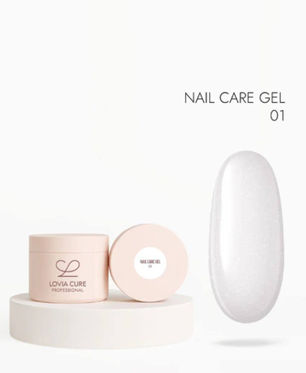 Lovia Cure Nail Care Gel 01 - Гель моделирующий молочный с шиммером, 15 мл