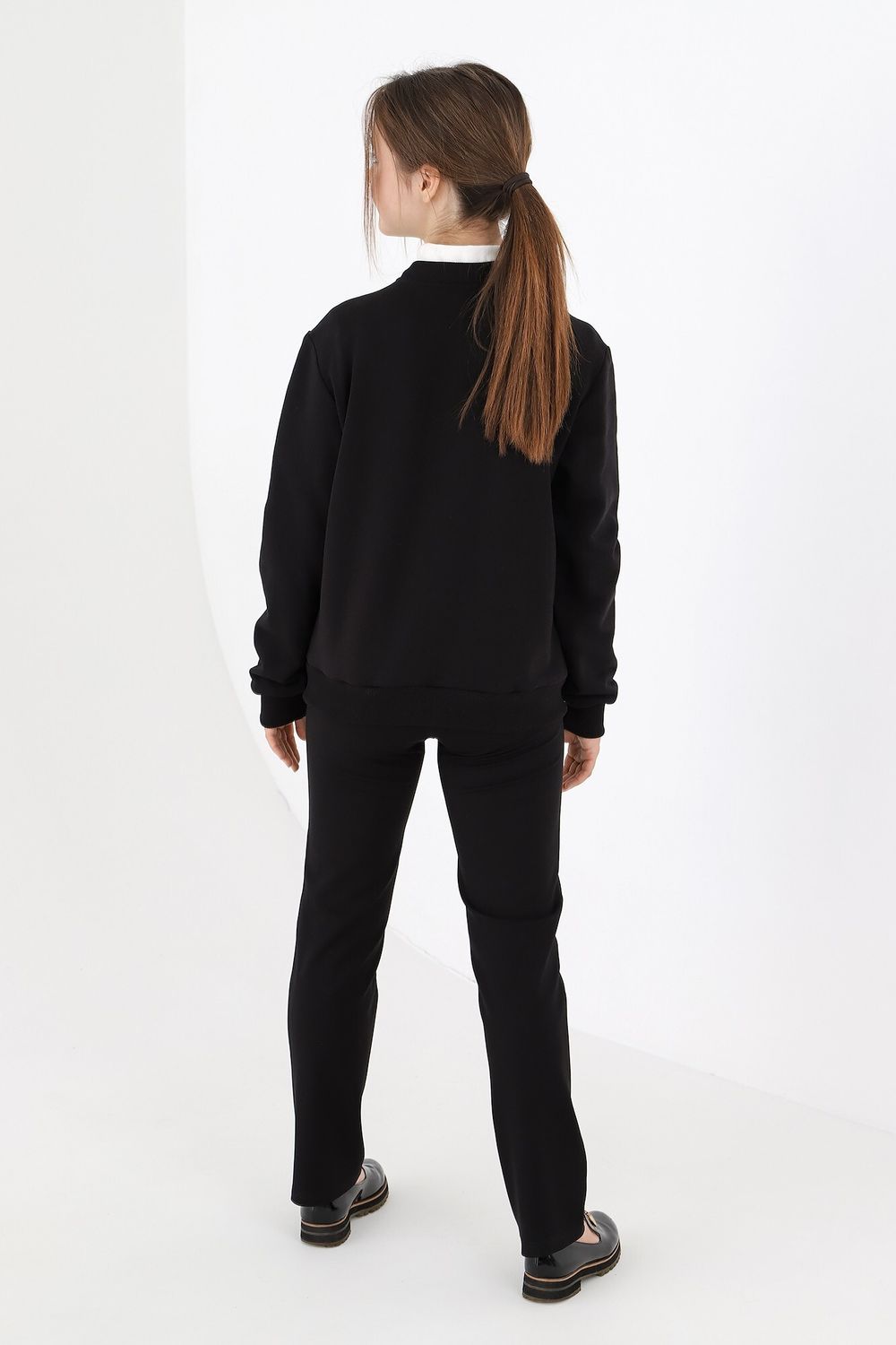 Джемпер для девочки Бомбер-1 Виотекс ЧЁРНЫЙ