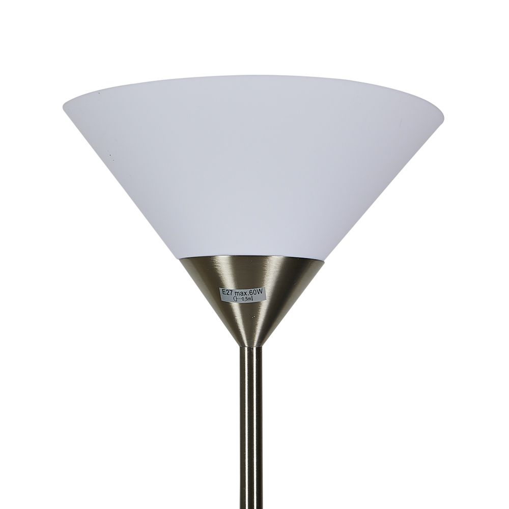 UML-T520 E27+E14 SILVER-WHITE Торшер напольный под лампу Е27 и Е14. 2х60W. Серебристый-Белый. ТМ Uniel