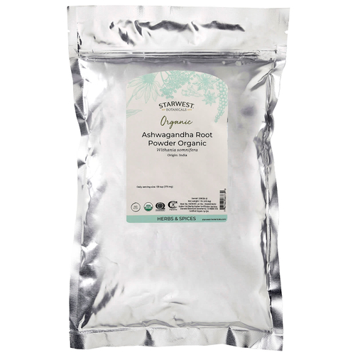 Starwest Botanicals, ПОрошок из корня органической ашвагандхи, 453,6 г (1 фунт)