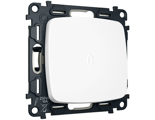 MO122055 Комплект механизма 1-кл выключателя с самовозвратом с подсветкой 5600K OMEGA Белый матовый QUANT (OP1220, VM113, G14W)