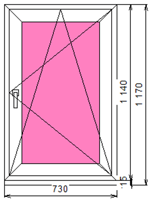 Пластиковое окно 1140 х 730 ТермА Эко