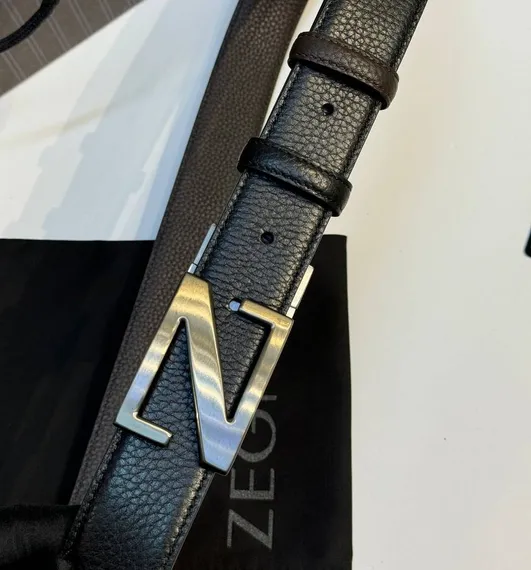 Двусторонний мужской ремень ZEGNA, 3,5 мм, чёрный