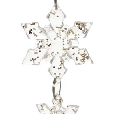 Подвеска «Хрустальные снежинки 26 см, Золото