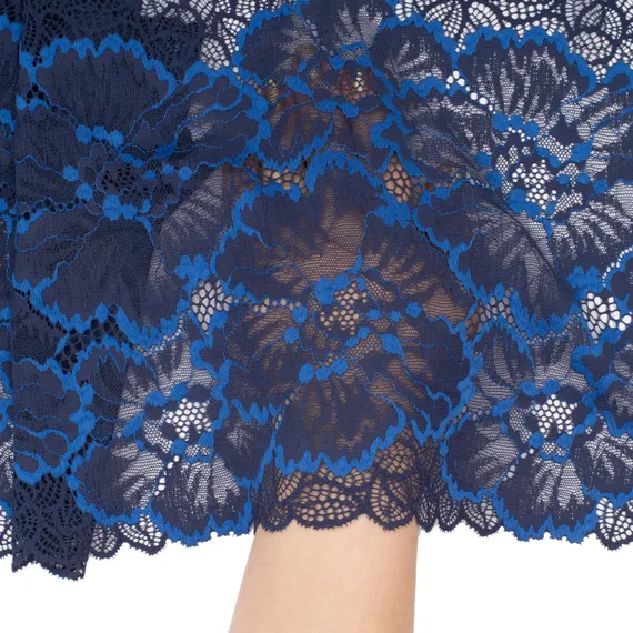 Кружево эластичное темно-синий/ультрамарин 22 см, Китай