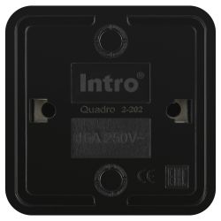 Розетка Intro Quadro 2-202-05 с заземлением 2P+E Schuko 16А-250В IP20 ОУ антрацит | Intro