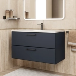 Тумба с раковиной для ванной Uperwood Foster New 90 см, подвесная, черная