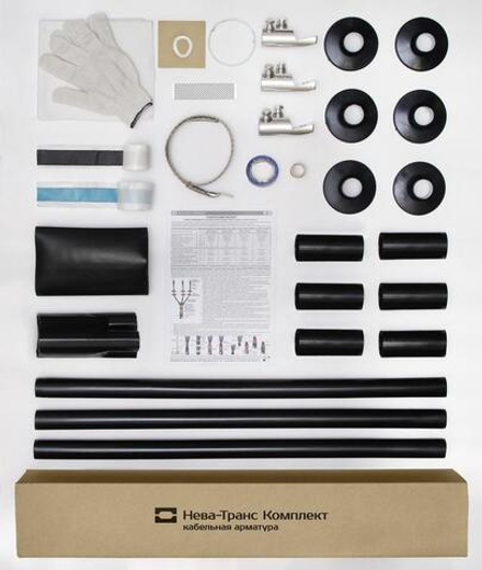 Муфта кабельная концевая наружн. уст. 10кВ 10КНТпН-3х(150-240) с болтов. наконечн. Нева-Транс Комплект 22020122