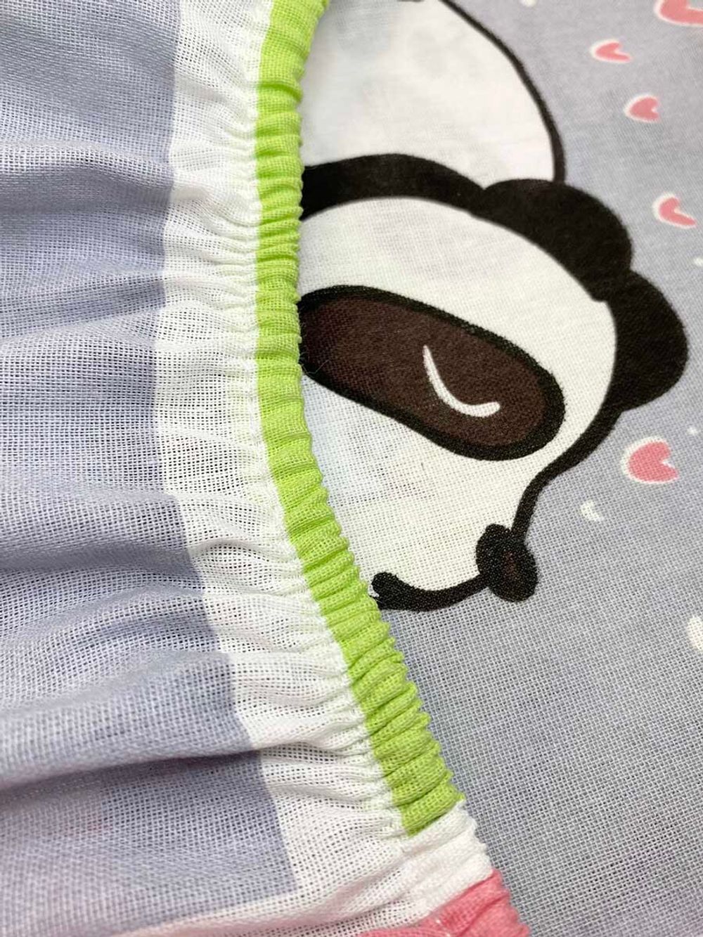 Простынь на резинке бязь Сказка "Панда" 90x200 см