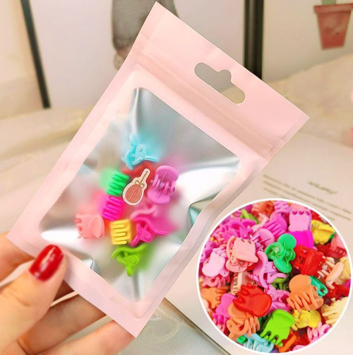 15%Комплект детских мини заколок - крабиков для волос 10 шт, в индивидуальной упаковке Цвет Микс !