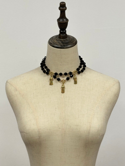 Колье из чёрных бусин Sonia Rykiel