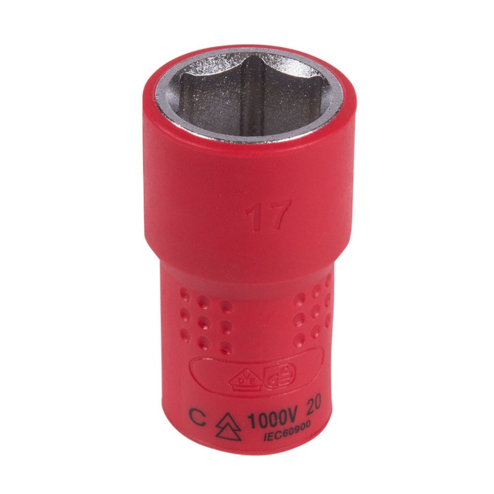 KING TONY (3335VE17M) Головка торцевая диэлектрическая шестигранная 3/8", 17 мм