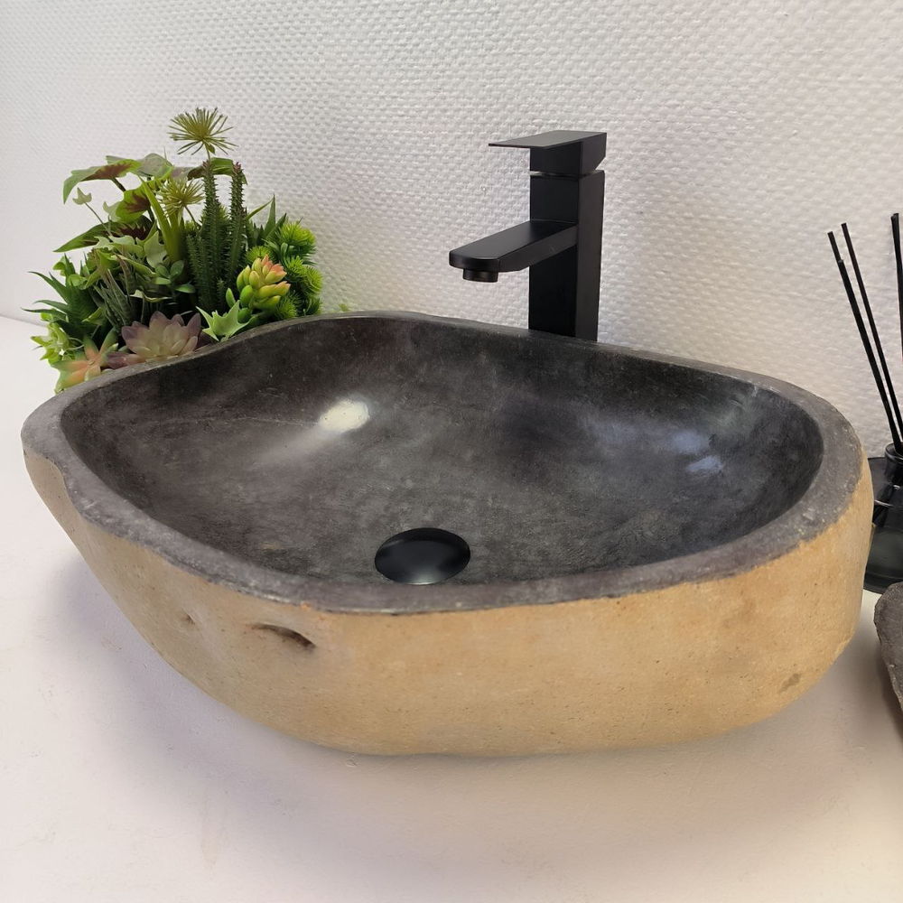 Раковина из речного камня RS-64109 (53*37*15) 0122
