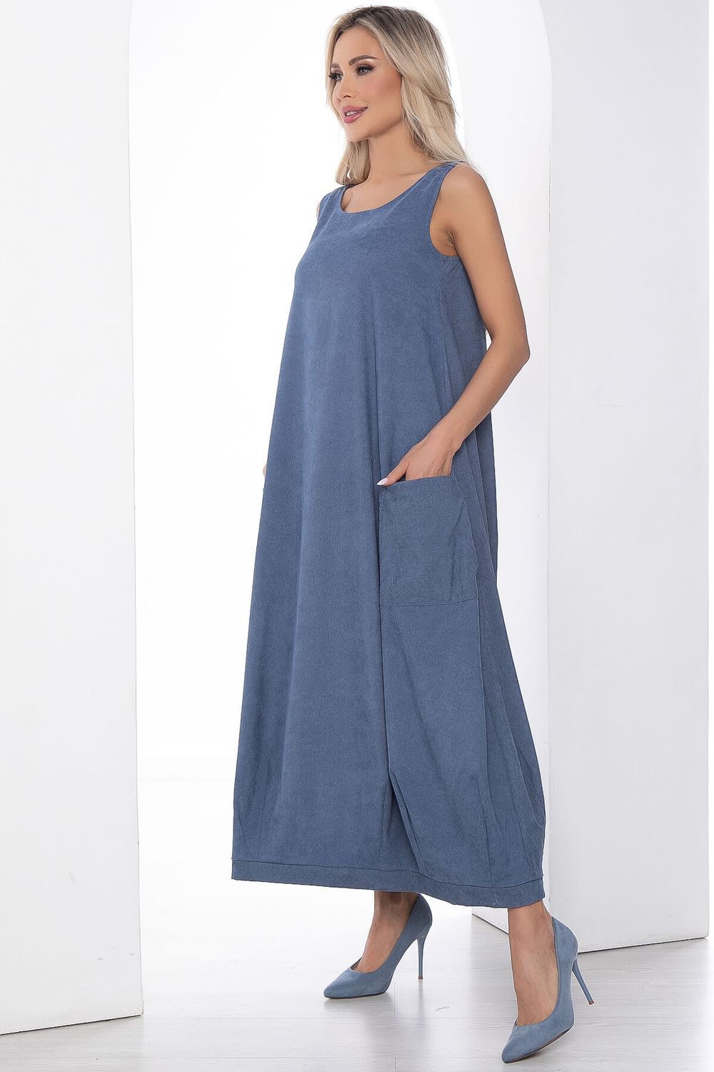 Сарафан В стиле бохо (голубой) П10097 LT Collection