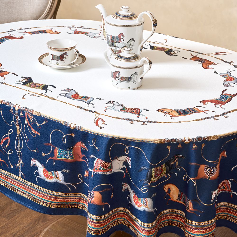 СКАТЕРТЬ ОВАЛЬНАЯ "PASSAGE"140Х180СМ ,БЕЛЫЙ, 100% ХЛОПОК,ТВИЛ, ПРОПИТКА