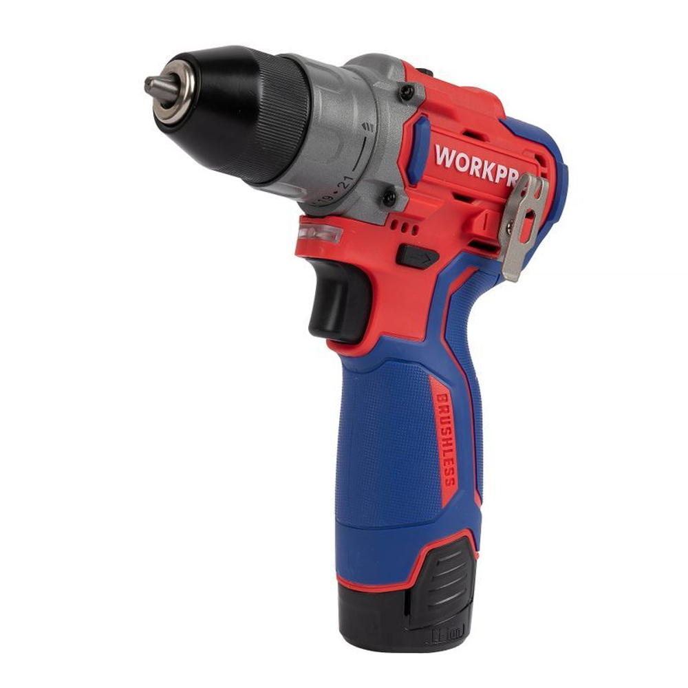 Шуруповерт бесщеточный Workpro 12В 2х2 Ач