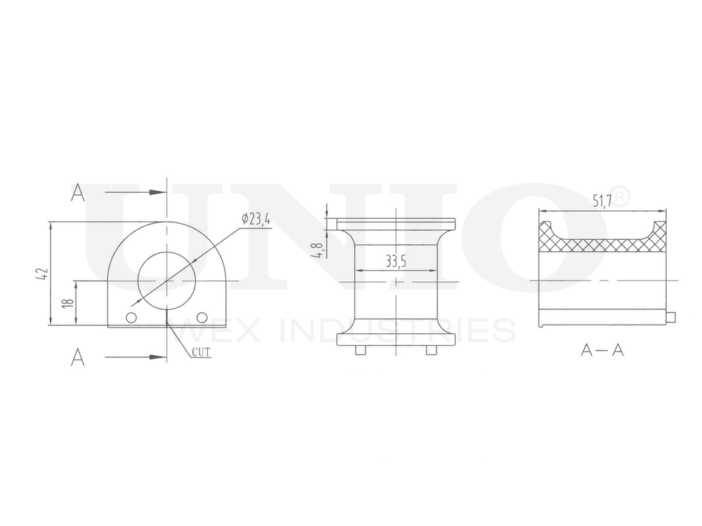 Втулка переднего стабилизатора UNIO RMP-10227