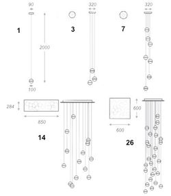 Светильник Bocci 14.1 Single Bubbles Led Crystal Glass 1 Ball By Imperiumloft