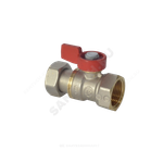 Кран шаровой латунь никель R251 Ду 20 Ру42 ВР/нак. гайка флажок красный Giacomini R251PX014