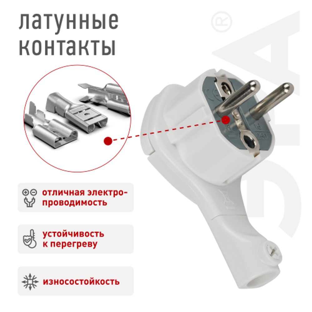 Вилка ЭРА V5(U) ультра плоская c заземлением 16A с кольцом белая | Электротовары