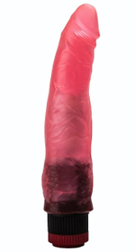 Розовый гелевый виброфаллос - 17,5 см. (Цвет: розовый)