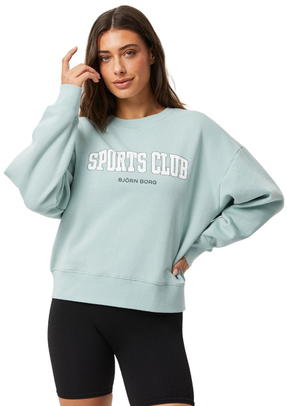 Женская Кофта теннисная Björn Borg Ace Boyfriend Crew - серый