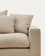 Nora Диван 4-х местный со съемным чехлом серо-коричневый из льна и хлопка