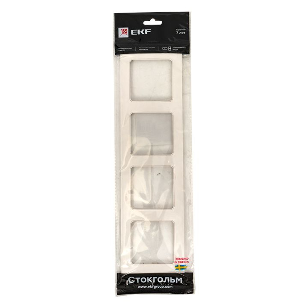 Стокгольм Рамка 4-местная белая EKF EZM-G-303-20