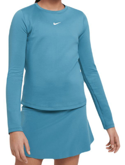 Футболка для девочки теннисная Nike Therma-Fit One Long Sleeve Training Top - mineral teal/white