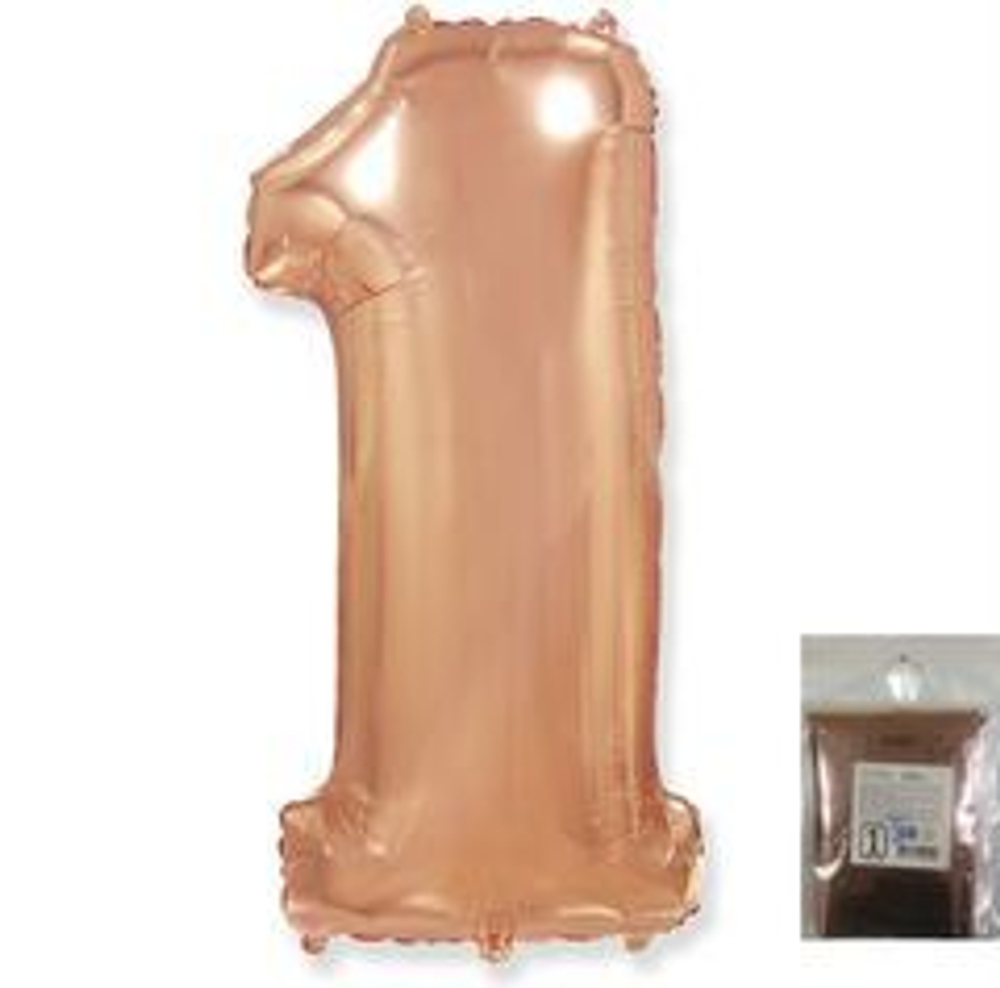 Ф ЦИФРА 1  40" Rose Gold Розовое золото