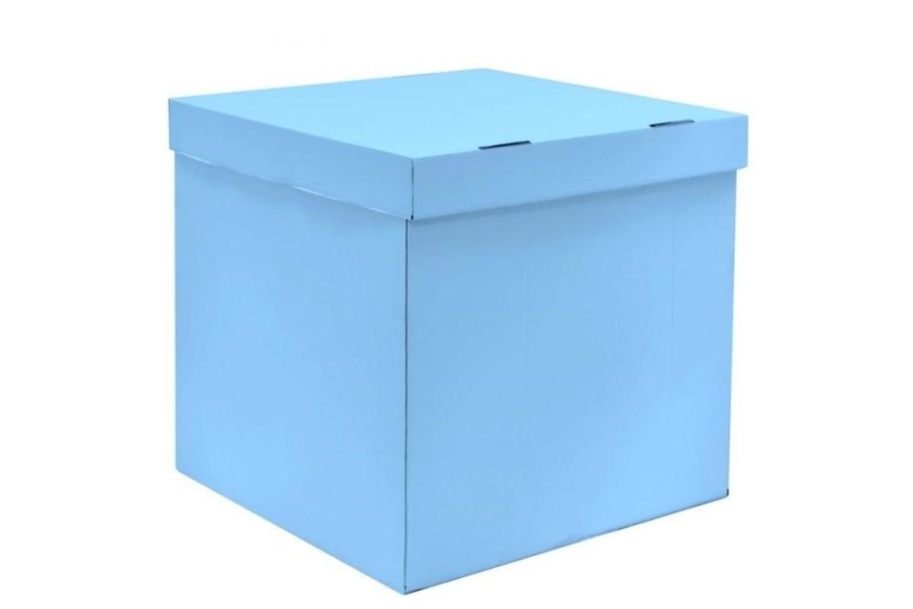 Коробка сюрприз голубая с надписью и бантом
