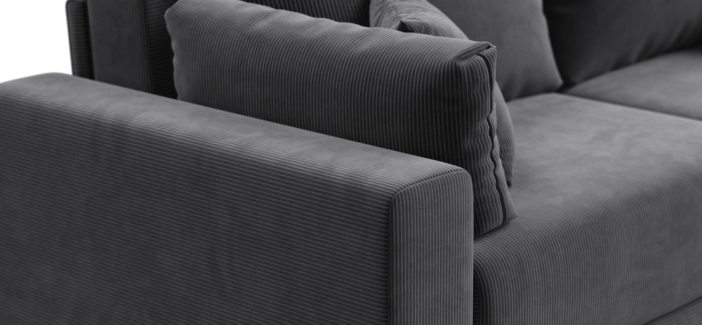 Угловой диван Босс Прайм Макс Вельвет Корд графит