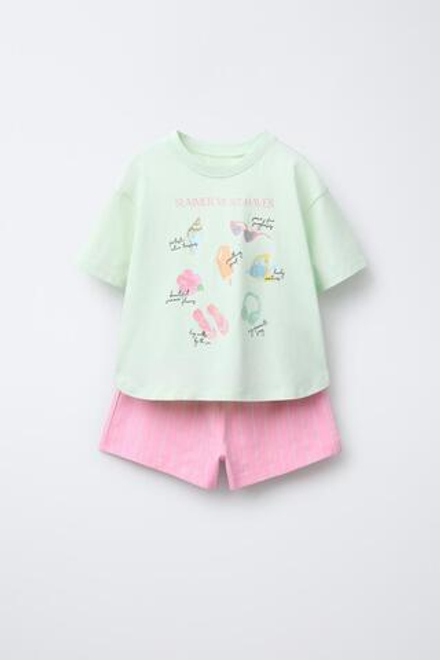 ZARA ПИЖАМА С ПРИНТОМ, ОРАНЖЕВЫЙ